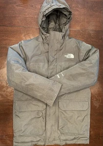 North Face Boys Medium Ski Jacket 10/12 Gray Black - Picture 1 of 3