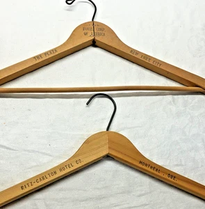 The Plaza New York Ritz Carlton Wooden Garment Coat Clothes Hanger Advertising - Picture 1 of 14