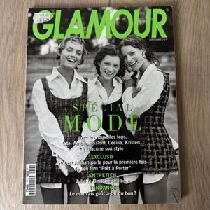 GLAMOUR Magazine France Sept 1993 Kate Moss Amber Valletta Shalom Harlow Cover - Picture 1 of 7
