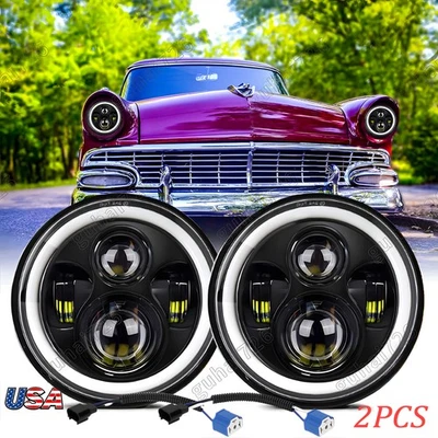 Faros LED redondos HI/LO para Ford Fairlane 1955 1956 1957 2 piezas 130 W 7 pulgadas Foto 1 de 4