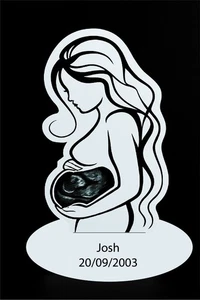 personalise text scan pregnant lady plaque engraved keepsake family gift present - Picture 1 of 13