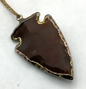 14k Yellow Gold Filled 19" Necklace with Genuine Arrowhead Pendant - Picture 1 of 9