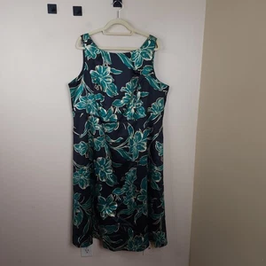 Vestido recto Jessica London azul floral sin mangas talla 22W - Imagen 1 de 12