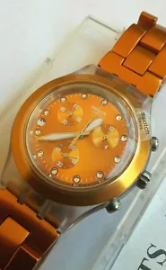 Swatch+Diaphane Chrono+SVCK4051AG Full Blooded Naranja + New / New - Picture 1 of 2