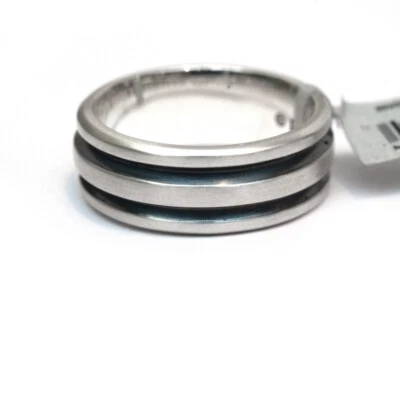 David Yurman Nuovo da Uomo 8.5mm Streamline Fedina IN Argento Sterling Misura 9 - Immagine 1 di 4