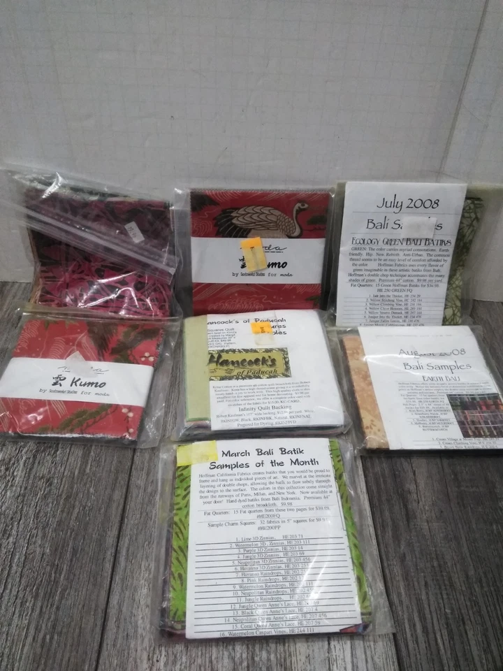 Moda Kumo & Bali Batik tela 100% algodón cuadrados (5''x5'') paquete de 7 piezas Foto 1 de 4