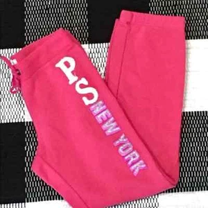 Aeropostale pink girl sweats sweatpants joggers pants 8 fitness dance gymnastics - Picture 1 of 5