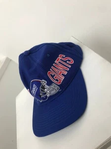 NEW YORK GIANTS BIG LOGO NFL FOOTBALL CAP HAT SNAPBACK STARTER VINTAGE 100% WOOL - Picture 1 of 6