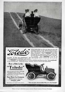 Anuncio impreso original de coche de turismo Pope Toledo 1903 - Imagen 1 de 1