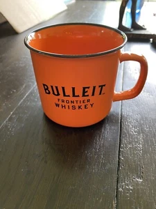 BULLEIT FRONTIER WHISKEY Ceramic Coffee Mug Cup Orange Black - Picture 1 of 1