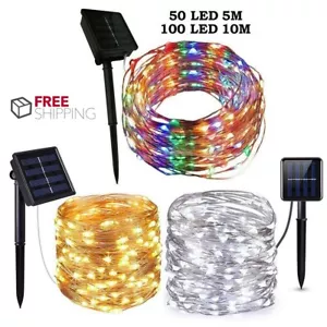 Outdoor Solar String Lights LED Waterproof Copper Wire Xmas Garden Party Decor - Picture 1 of 12