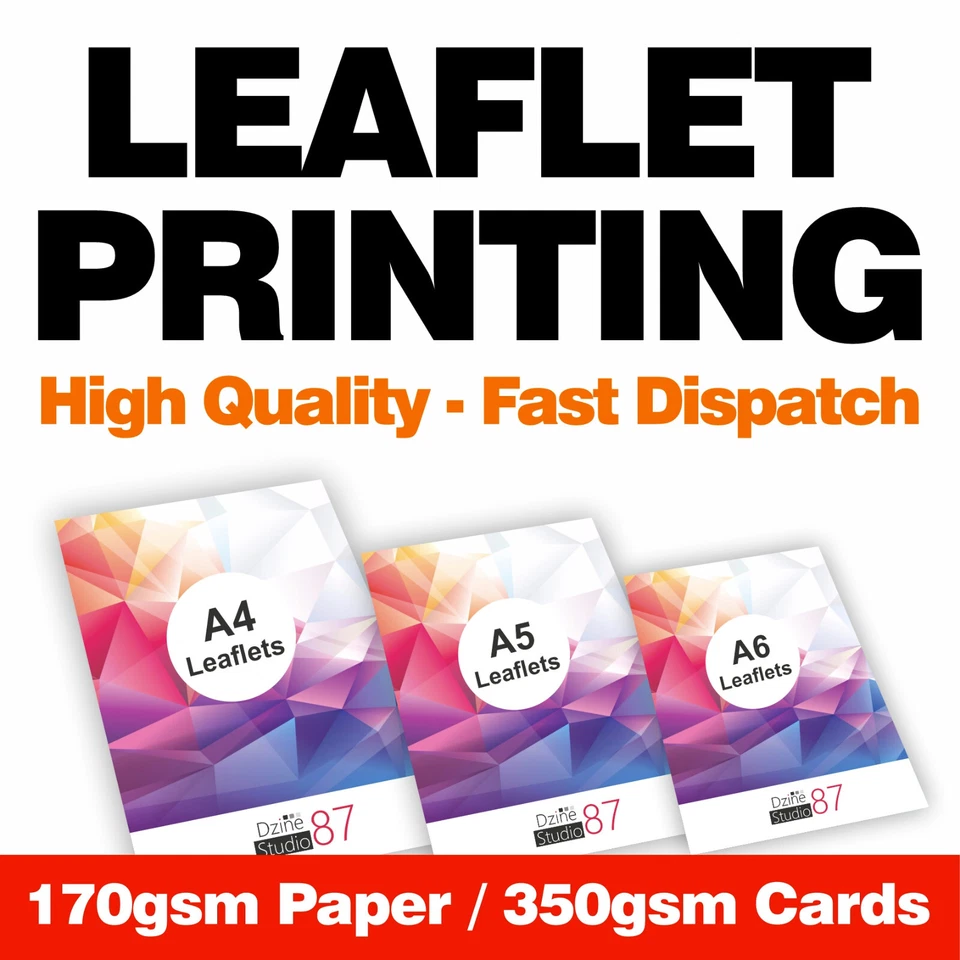 Full Colour Leaflets - Digitally Printed - A4 A5 A6 DL Flyer Printing Fast Print - Image 1 of 4