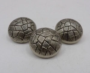 Juego de 3 botones con patrón de mosaico de metal tono plateado para vestido o chaqueta 7/8 pulgadas D - Imagen 1 de 2