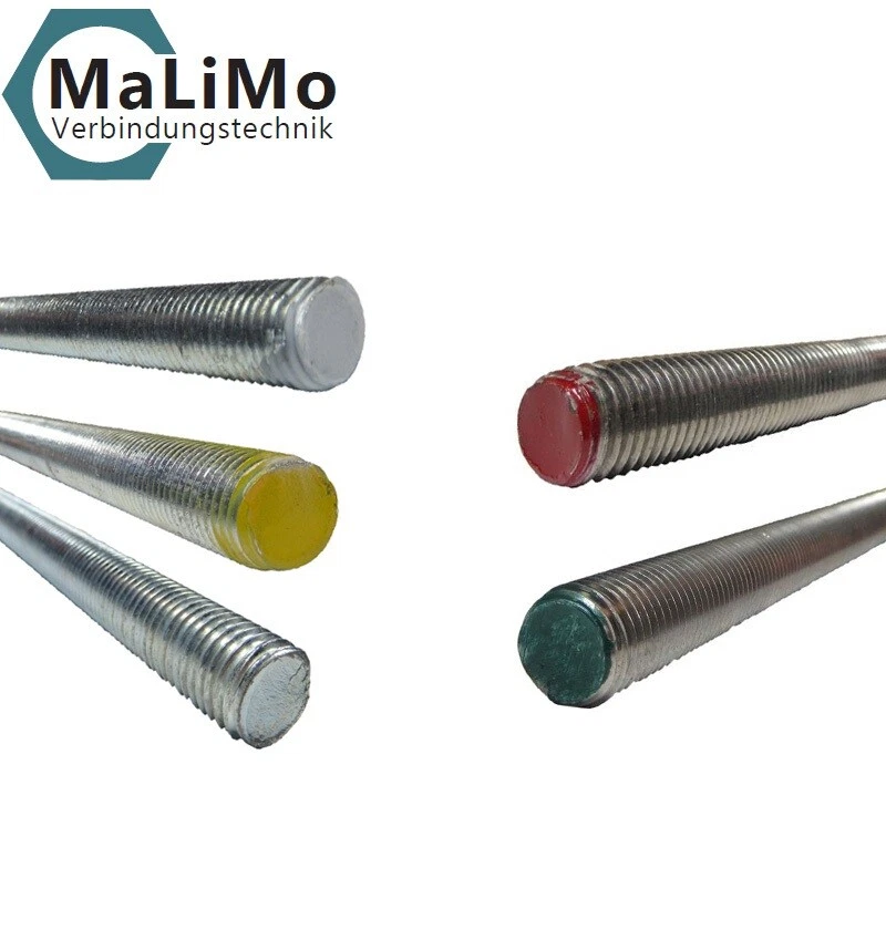 Gewindestange DIN 976 1 Meter Stahl verzinkt 4.6 8.8 10.9 oder A2 A4 Edelstahl - Bild 1 von 1