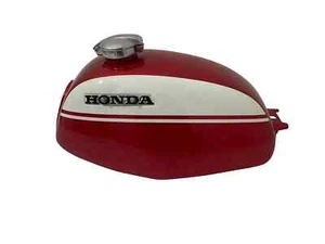 Honda SL350 SL 350 K1 1970 - 73 Red & White Steel Petrol Gas Tank +Cap +Badges - Picture 1 of 15