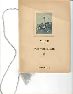 Agosto 1933 Turbo Electric Liner Oriente (linea rione) menù cena di addio - Foto 1 di 2