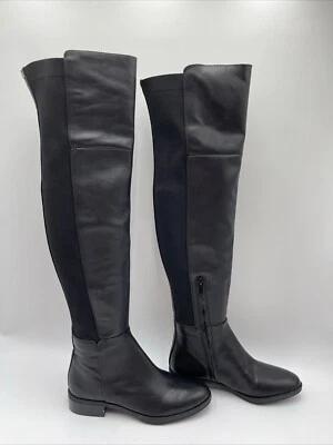 Botas Sam Edelman Pam para mujer con cremallera acanaladas tejidas por encima de la rodilla negras talla 6M/36 Foto 1 de 4