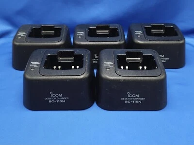 (5) ICOM BC-119N 100-240V RADIO CHARGING CRADLES ONLY *PRE-OWNED* - Image 1 of 4