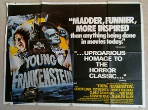 YOUNG FRANKENSTEIN 1974 POSTER QUAD ORIGINALE UK 30 X 40 - Foto 1 di 2