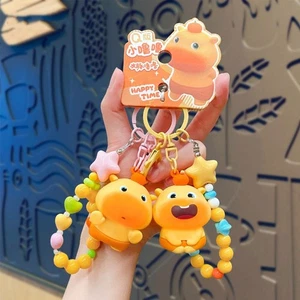 PVC Lulu Doll Keychain Bag Charm Cartoon Phone Chain Capybara Key Ring Couple - Picture 1 of 16