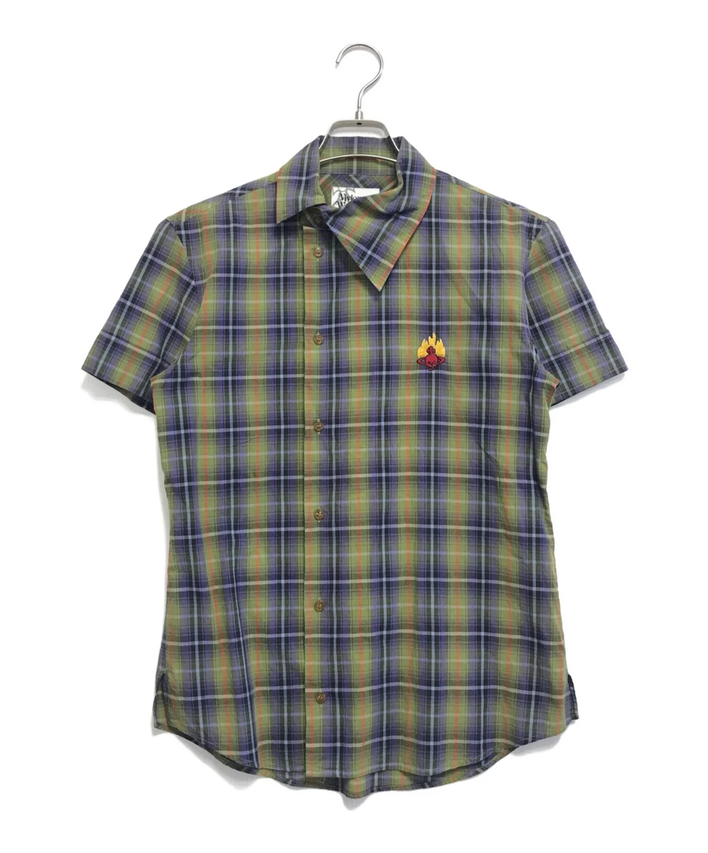 Vivienne Westwood man Skull Orb Asymmetrical Short Sleeve Shirt