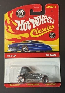 Red Baron Hot Wheels Classics Series 4 #8/15 Silver Redline 2008 M1865 Die Cast - Picture 1 of 9