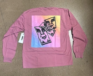 Tee shirt Obey Chaos & Entropy L/S couleur Mesa Rose taille XXL NEUF - Photo 1/2