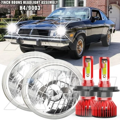 For Chevrolet Vega 1971-1975 7" inch Round Led Headlight Hi-Low Beam — 第 1/4 张图片