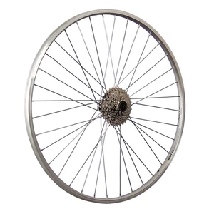 28 Zoll Hinterrad Hohlkammerfelge Shimano Disc Nabe mit 8 fach Kassette silber - Bild 1 von 9