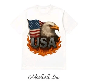 American Apparel Fireborn Eagle Tshirt White Size Medium - Picture 1 of 3