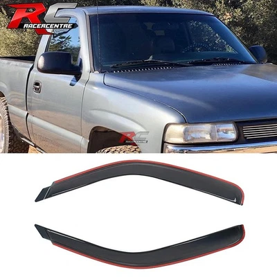 Fits 99-07 Chevy Silverado GMC Sierra 1500 Regular Cab In-Channel Window Visors - Изображение 1 из 4