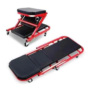 Carrello Sotto Auto 2 in 1 Sgabello da Officina Lettino Riparazioni max 150 kg - Foto 1 di 4
