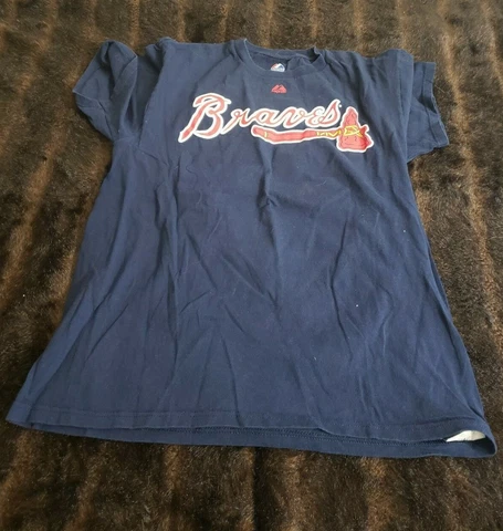 Majestic MLB Atlanta Braves Mens Medium Blue Short Sleeve #22 Heyward Tshirt Cover