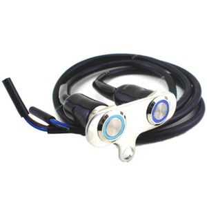 Stainless Steel Motorcycle Dual Switch ON-OFF Manual/Self Return LED Button - Picture 1 of 6