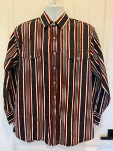 Vintage CUMBERLAND OUTFITTERS Mens Size Large Blue Snap Close Western Shirt - Picture 1 of 5