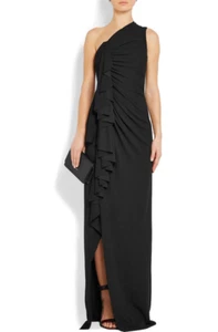 NWT $2096 GIVENCHY One-shoulder ruffled stretch-crepe gown Size FR 36 - Picture 1 of 4