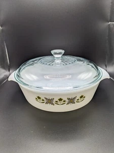 VintageAnchor Hocking Fire King Meadow Green 1.5 Qt Casserole Dish & Lid - Picture 1 of 11
