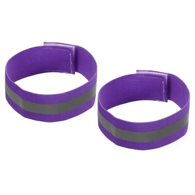 Reflectante Bandas para Brazo Muñeca Tobillo Pierna 14x1.6" Morado 2 Paquete - Imagen 1 de 4