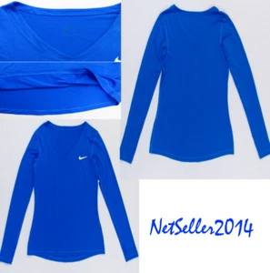SZ MEDIUM UNIQUE🆕 Nike Women's Dri-Fit Training Top Long Sleeve Blue 864776-435 - Picture 1 of 12