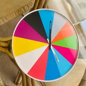 Kikkerland Retro Mod Ultra Flat Wall Clock, Multi Color - Picture 1 of 5