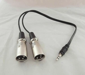Cavo microfono maschio stereo TRS 3,5 mm 1/8" a 2 doppio 3 pin XLR 1 PIEDE - Foto 1 di 4