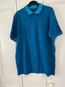 BNWT Men's Size large short sleeve Pierre Cardin polo shirt - Blue - Picture 1 of 5