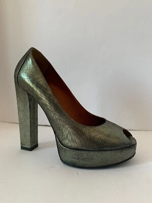 Zapatos de tacón alto Lanvin Oliva Goldfish satinado espuma punta abierta talla 39,5 Foto 1 de 4