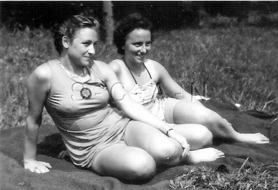1930-40-х годов (6 x 4) Repro полу обнаженный черно-белый вырезка RP-женщина немецкий молодежи купальник - Изображение 1 из 2