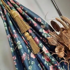 Bespoke Vintage Rose Craft 1988 Laura Ashley Long Curtains W62"× L86" - Picture 1 of 21
