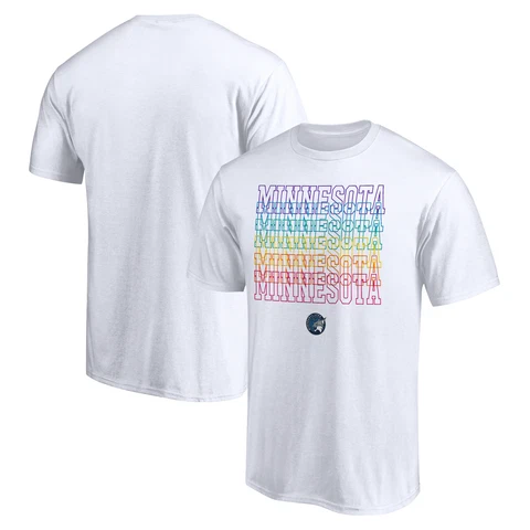 Unisex Fanatics Branded White Minnesota Lynx Wordmark Pride T-Shirt Cover