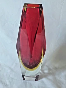 Gorgeous Italian Murano Sommerso red and amber tri-colour vase, (d) - Picture 1 of 20