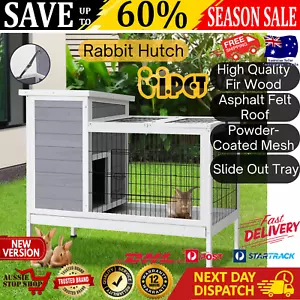 i.Pet Rabbit Hutch Chicken Coop Wooden Ferret Cage Habitat House Outdoor Large - Picture 1 of 13