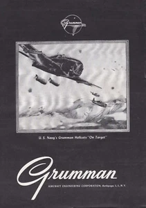 Pubblicità aeronautica Grumman Hellcat 1945 18/01/2025c - Foto 1 di 1