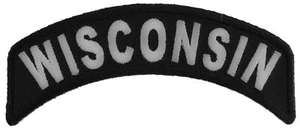Wisconsin Patch Iron on State Rocker- 4x1.75 inch - P1477 - Picture 1 of 5